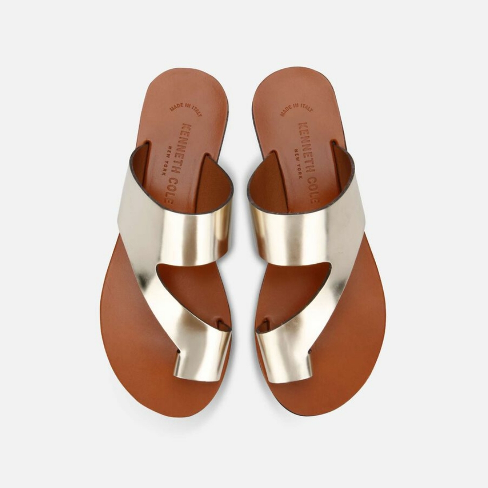 Kenneth Cole Palm Metallic Toe Ring Sandal Sz 7